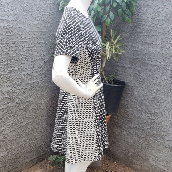 LELA ROSE Micro Check Flared A Line Dress - Picture 4 of 4